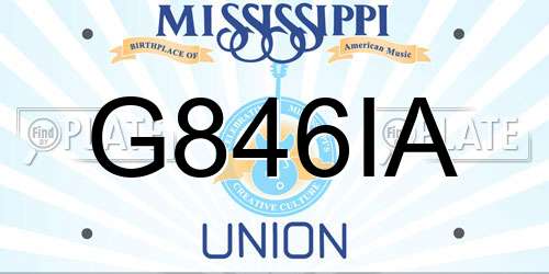 G846IA Mississippi License Plate