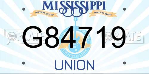 G84719 Mississippi License Plate