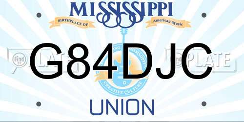 G84DJC Mississippi License Plate