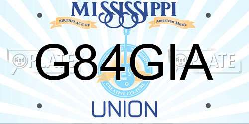 G84GIA Mississippi License Plate
