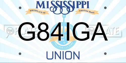 G84IGA Mississippi License Plate