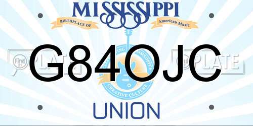 G84OJC Mississippi License Plate