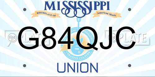 G84QJC Mississippi License Plate