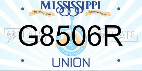 G8506R Mississippi License Plate