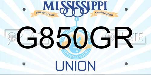 G850GR Mississippi License Plate