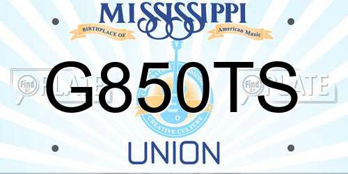 G850TS Mississippi License Plate