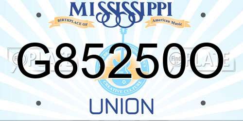 G85250O Mississippi License Plate