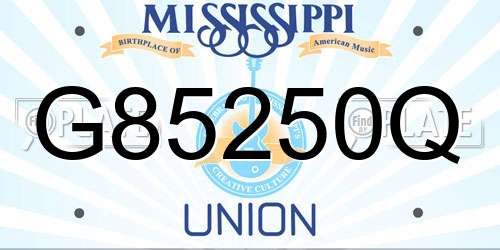G85250Q Mississippi License Plate