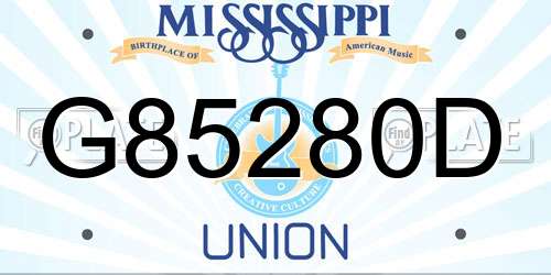 G85280D Mississippi License Plate