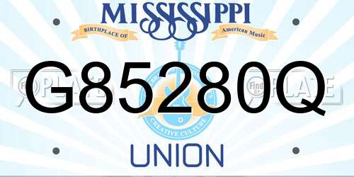 G85280Q Mississippi License Plate