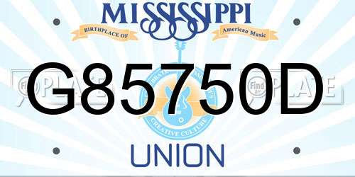 G85750D Mississippi License Plate