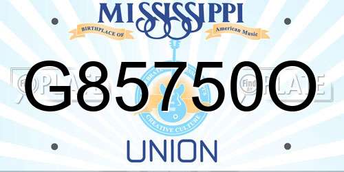 G85750O Mississippi License Plate