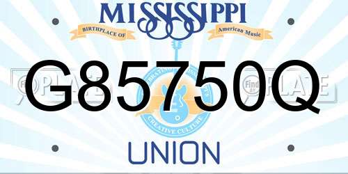 G85750Q Mississippi License Plate