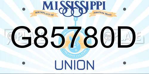 G85780D Mississippi License Plate