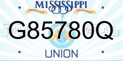 G85780Q Mississippi License Plate