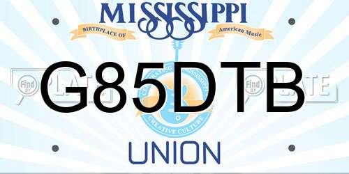 G85DTB Mississippi License Plate