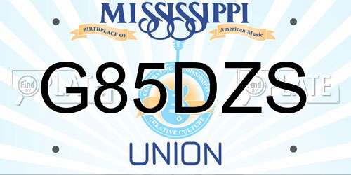 G85DZS Mississippi License Plate