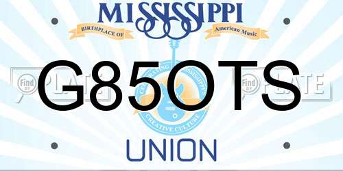 G85OTS Mississippi License Plate