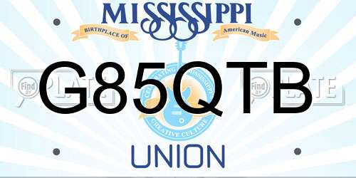 G85QTB Mississippi License Plate