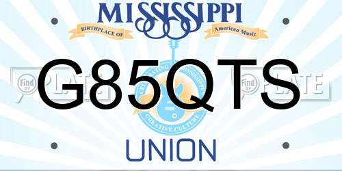G85QTS Mississippi License Plate