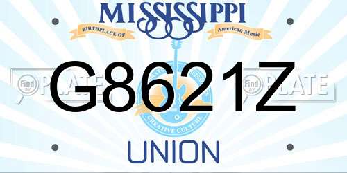 G8621Z Mississippi License Plate