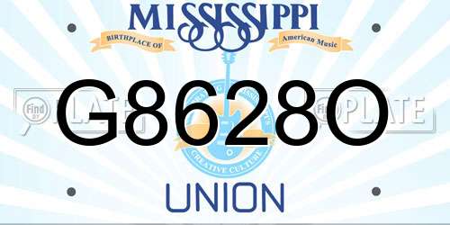 G8628O Mississippi License Plate
