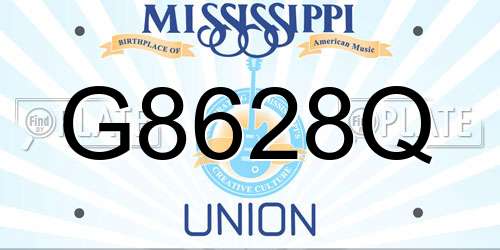 G8628Q Mississippi License Plate