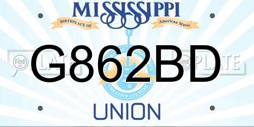 G862BD Mississippi License Plate