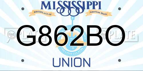 G862BO Mississippi License Plate