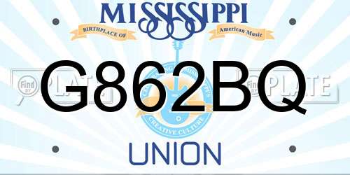 G862BQ Mississippi License Plate