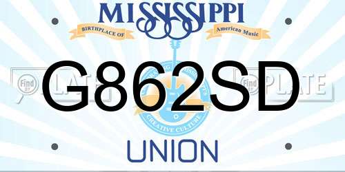 G862SD Mississippi License Plate