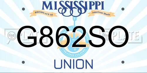 G862SO Mississippi License Plate