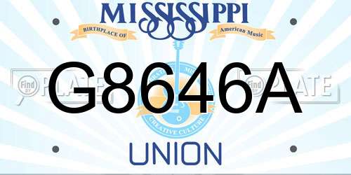 G8646A Mississippi License Plate