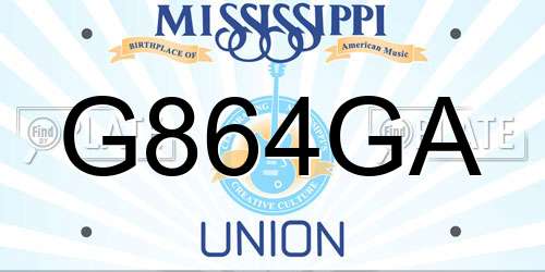 G864GA Mississippi License Plate