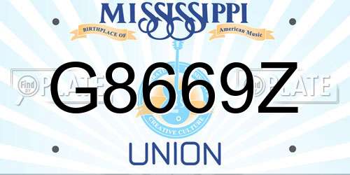 G8669Z Mississippi License Plate