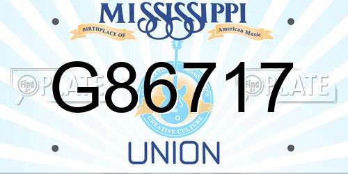 G86717 Mississippi License Plate