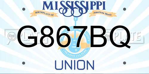 G867BQ Mississippi License Plate