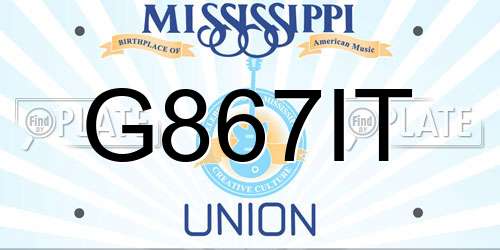 G867IT Mississippi License Plate