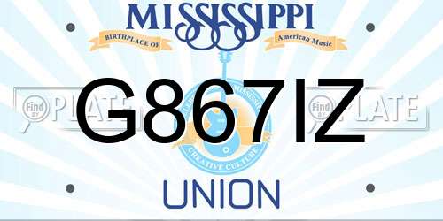G867IZ Mississippi License Plate
