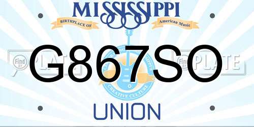G867SO Mississippi License Plate