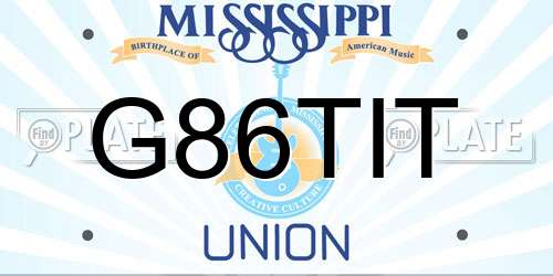 G86TIT Mississippi License Plate