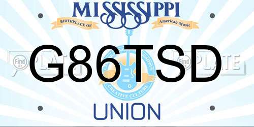 G86TSD Mississippi License Plate