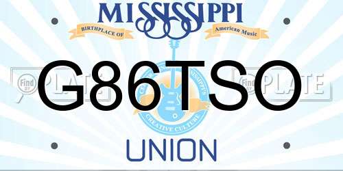 G86TSO Mississippi License Plate