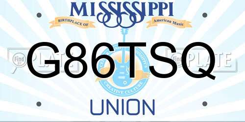 G86TSQ Mississippi License Plate