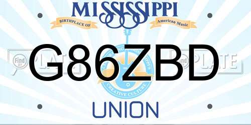 G86ZBD Mississippi License Plate