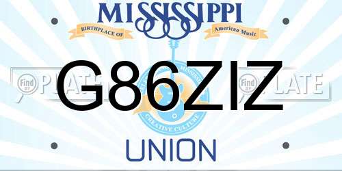 G86ZIZ Mississippi License Plate
