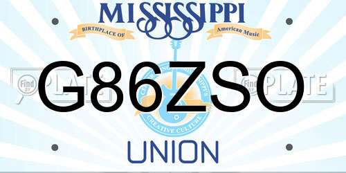 G86ZSO Mississippi License Plate