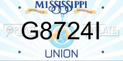G8724I Mississippi License Plate