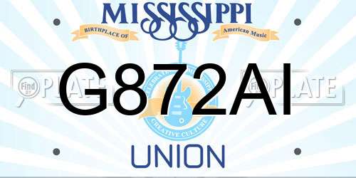 G872AI Mississippi License Plate