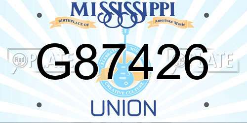 G87426 Mississippi License Plate